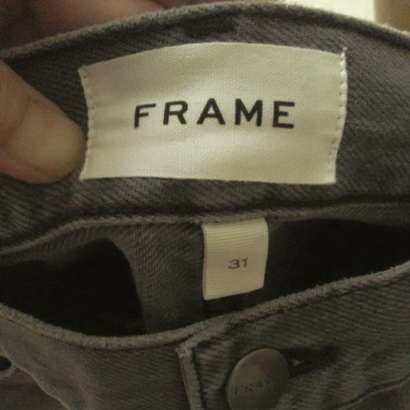 BNWT JEAN SHORTS BY FRAME ( HIGHLINE) SZ.31 2 TONE. WASHED BLACK & GREY  🔥🔥🔥 - Picture 5 of 9